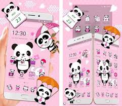 pink lovely panda theme apk