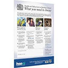 The health and safety poster is printed on biodegradable material with hologram for additional security. Health And Safety Law Poster For Northern Ireland Ni A2 Poster Regulation Posters Safety First Aid