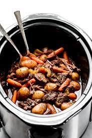 slow cooker beef stew garnish glaze