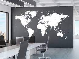 World Map Decal Wall Sticker White Wall