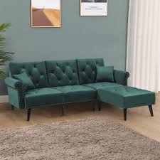 homcom modern fabric sectional sofa bed
