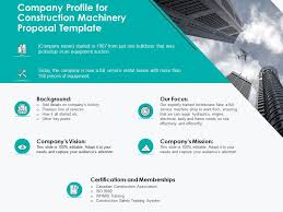 Company profile sample pdf company profile template. Company Profile For Construction Machinery Proposal Template Ppt Powerpoint Presentation Model Graphics Presentation Powerpoint Images Example Of Ppt Presentation Ppt Slide Layouts