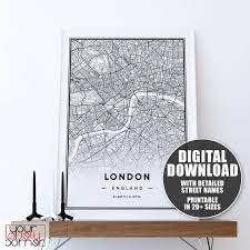 City Map Print London Map Wall Art