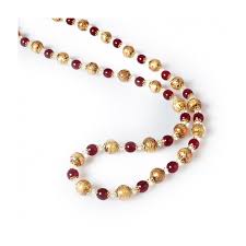 Murano Glass Red And Gold Glass Beads