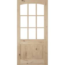 V Panel Unfinished Wood Front Door Slab