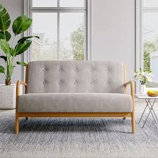 linen oned 2 seater sofa bed log