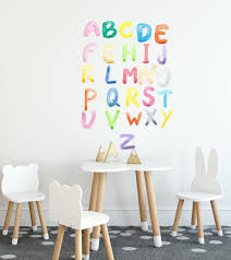 rainbow alphabet fabric wall decal