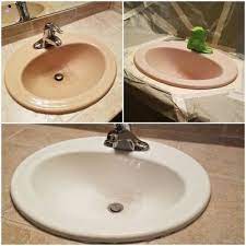 bathroom sink vanity resurfacing by