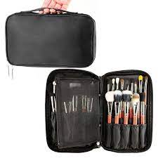relavel professional cosmetic case makeup brush organizer makeup artist case with belt strap holder multi functional cosmetic bag makeup handbag for