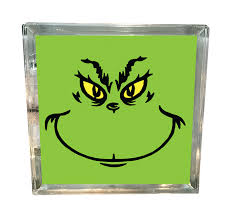 Grinch Inspired Lighted Glass Block