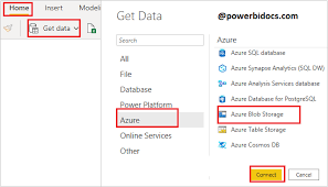 connect power bi to azure blob storage