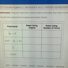 Classify Each Polynomial By Its Degree And Number Of Terms