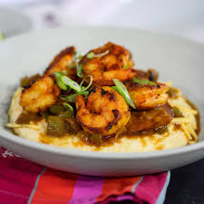 barbecue shrimp and smoked gouda grits