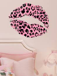 1pc Leopard Print Lips Girl Wall