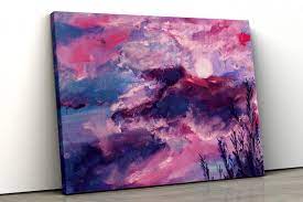 Pink Purple Abstract Sky Oil Painting