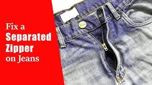 How to fix separated zipper on jeans - YouTube