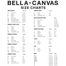 Size Chart Bella Canvas
