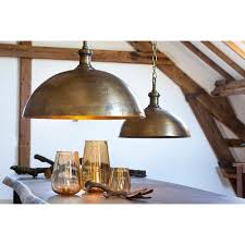 raw old bronze open bowl ceiling light