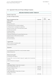 Grant Budget Template Writing Research Proposal Example