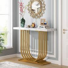 White Gold Console Table