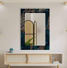 Tempered Glass Frame Wall Mirror For