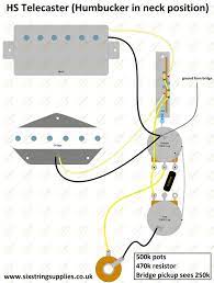 This wiring schematic enables your single coil bridge pickup to see its desired potentiometer value of 250k while allowing your neck. Hs Telecaster Wiring Six String Supplies