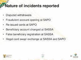 Older person's grant (old age pension) child support grant. Progress Update On Sassa Transition Payment Of Social Grants Ppt Download