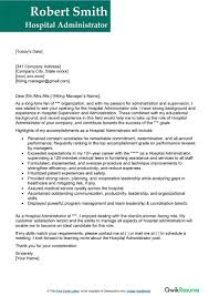 hospital administrator cover letter