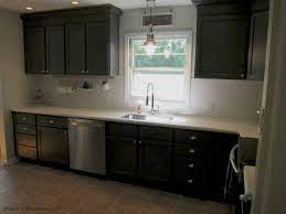 painted dark grey kitchen cabinets