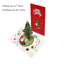 tree folding message card xmas gift