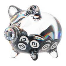 Conflux Cfx Clear Glass Piggy Bank With