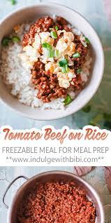 easy tomato beef on rice using simple