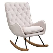 homcom mid century fabric rocking chair