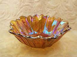 bowl carnival glass bowl iridescent