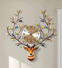 Metal Reindeer Novelty Wall Clock
