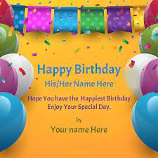 Make birthday wishes & greetings cards online. Online Birthday Greeting Card Maker With Name First Wishes
