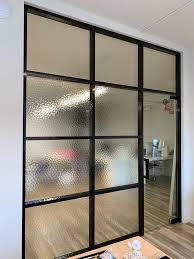 Glass Partition With Textured Glass