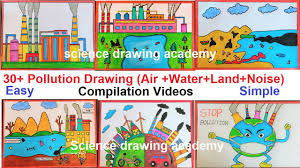 pollution drawing compilation videos
