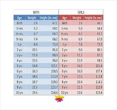 height weight chart templates 12