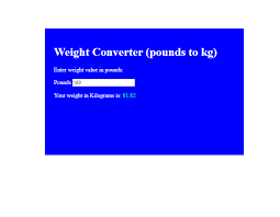 Javascript Pound To Kilogram Conversion Calculator Project