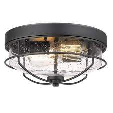 seeded glass shade flush mount