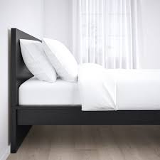 malm bed frame high black brown luröy
