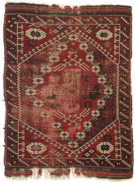 3 x 4 antique worn afghan rug 76628