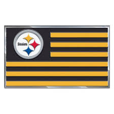 Currently over 10,000 on display for. Pittsburgh Steelers Metal Striped Flag Auto Emblem