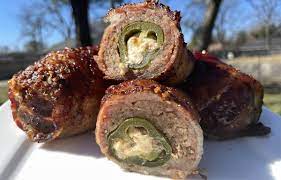 smoked armadillo eggs wrapped in bacon