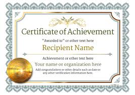 5 Free Sample Certificate Of Achievement Templates