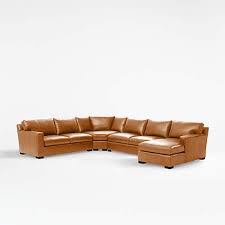 Axis Brown Leather Sectional With
