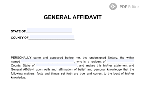 sle of affidavit form free