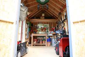 easy garden shed interior storage ideas