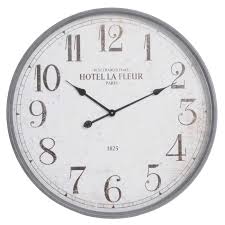 grey rustic parisian wall clock